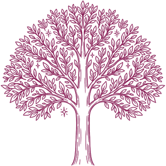 Ein großer, fein gezeichneter Baum