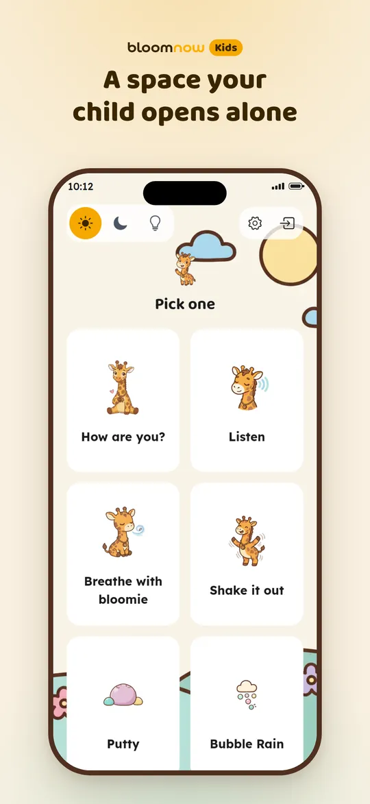 A space your child opens alone